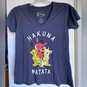 Disney women's Lion King Hakuna Matata Blue T-Shirt